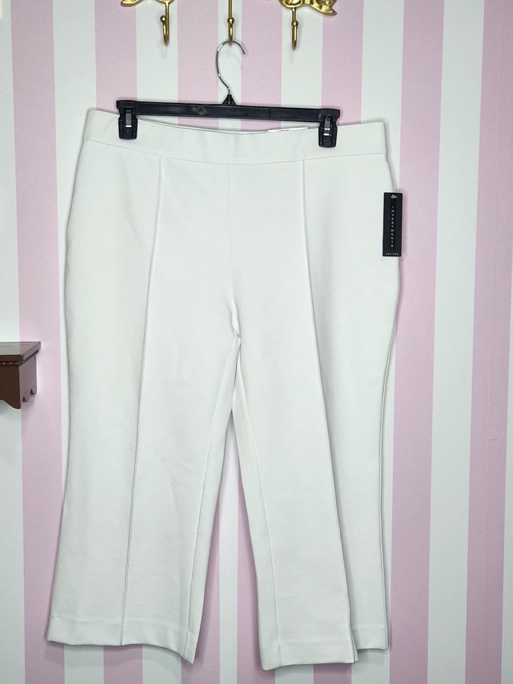 Investments Straight-Leg Crop Pants in White